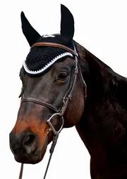 Equine Couture Fly Bonnet with Silver Rope & Crystals