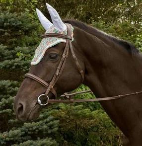 Equine Couture Rainbow Fly Bonnet with Crystals 