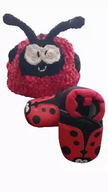 Zammy Yammy Handcrafted Lady Bug  Character Plush Baby and Toddler Beanie Crochet