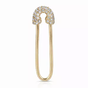 DIAMOND AND 14K GOLD SAFETY PIN EARRING