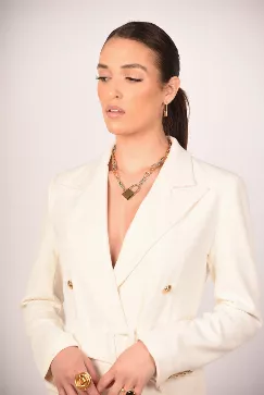 Blair Gold Buttons Blazer Dress