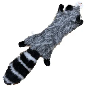 Raccoon Plush 22" Flattie Dog Toy with Squeakers and Crinkle