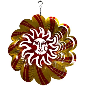 Artistic Stainless Steel Desert Sun Wind Spinner Yard Art