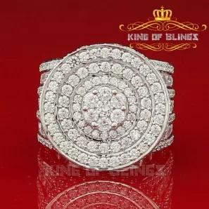 10K White Gold Finish Men's Silver Ring Size 11 with Lab Created Diamond