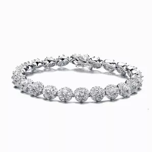 Collette Z Sterling Silver Cubic Zirconia Wreath Bracelet