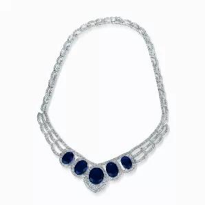 Collette Z Sterling Silver Black and Clear Cubic Zirconia Tribe Necklace