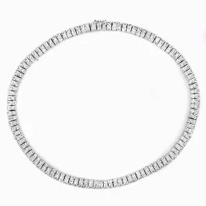 Collette Z Sterling Silver Cubic Zirconia Vertical Wreath Necklace
