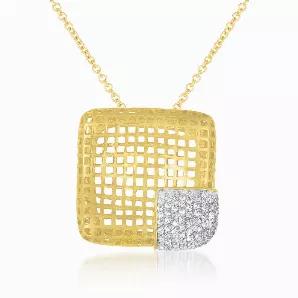 Collette Z Sterling Silver White Cubic Zirconia Gold Plating Clear Pendant
