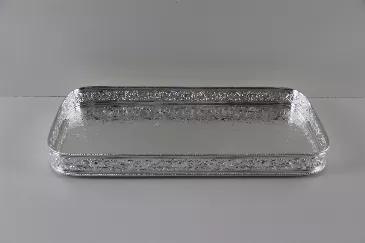 Gallery Tray 18" x 9" Oblong Shape Bird & Mask Design English Silver Plate
