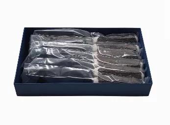 Steak Knives-Set/6 Dark Horn Handles Stainless Serrated Blade
