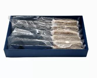 Steak Knives-Set/6 Light Horn Handles Stainless Serrated Blade