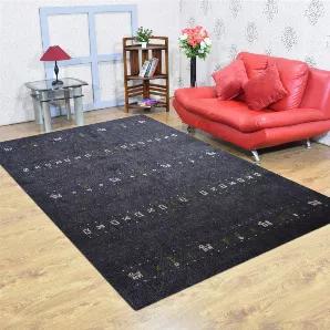 Rugsotic Carpets Hand Knotted Loom Silk Mix Area Rug Contemporary