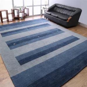 Rugsotic Carpets Hand Knotted Loom Wool Area Rug Contemporary