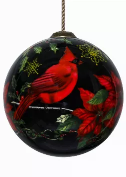 Holiday Wonders Hand Painted Glass Ornament