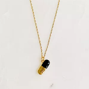 Happy Pill Pendant Necklace