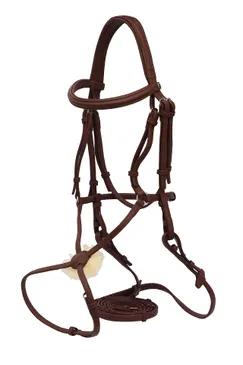 Henri de Rivel Kushy Plain Raised Figure Eight Noseband Bridle - Australian Nut - Oversize