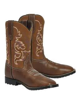 TuffRider Children's Kings Canyon Rounded Toe Western Boot- Brown- 3C