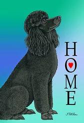 Poodle Black- Tomoyo Pitcher Home Garden Flag 