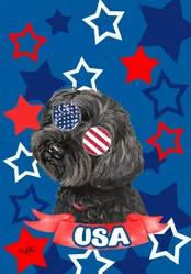 Yorkiepoo - Hippie Hound Studios Patriotic  House and Garden Flags