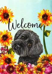 Yorkiepoo - Hippie Hound Studios Welcome  House and Garden Flags