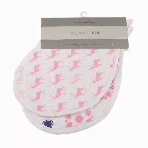 Pop of Pink Heart Bibs 