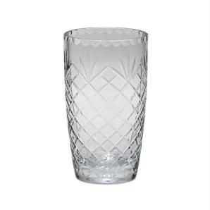Optic Crystal Vase With Medallion Ll Pattern, 8.5"