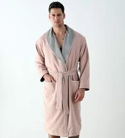 Men's Plush Lined Double Layer Microfiber Robe