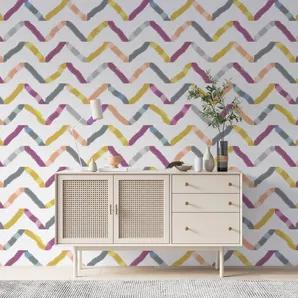 'Watercolor' Chevron Peel & Stick Wallpaper