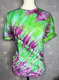 Magenta Garden Ice Dyed Tie Dye Blank Tee 