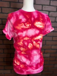 Red Fire Ice Dyed Tie Dye Blank Tee 