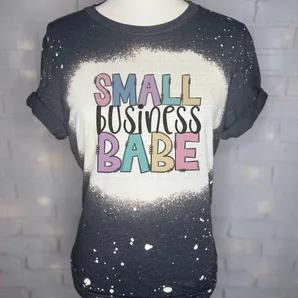 Small Business Babe Bleached Graphic Tee 