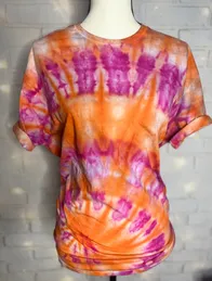 Summer Vibes Ice Dyed Tie Dye Blank Tee 