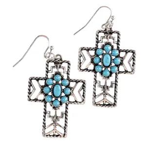 Earrings Concho Crosses on Wires