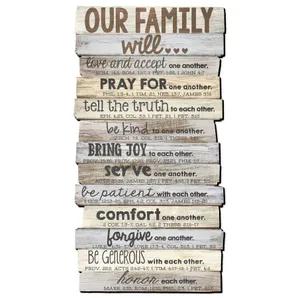 Our Family Will Stacked Wood Wall Plaque