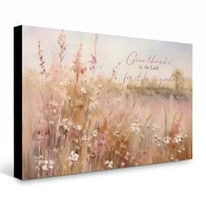 Wall Plaque Floral Thanks To The Lord