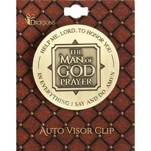 Visor Clip Man Of God Prayer Metal 