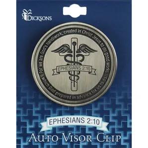 Visor Clip Cross Caduceus Ephesians 2:10