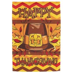 Happy Thanksgiving Fleur De Lis Flag 
