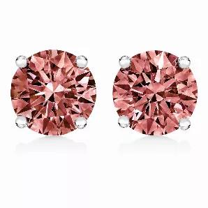 Gold Lab Grown Diamond 4-Prong Classic Solitaire Stud Earrings 