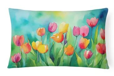 Flowers in Watercolor Throw Pillow