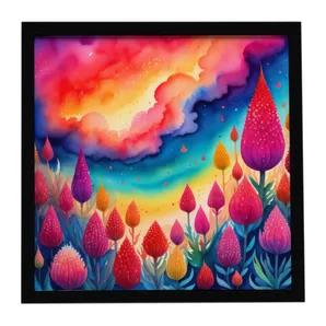 Colorful Celosia Framed Metal Print