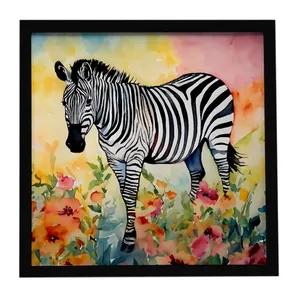 Zebra Framed Metal Print