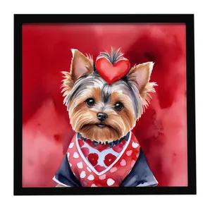 Yorkshire Terrier My Valentine Framed Metal Print