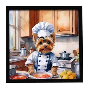 Yorkie Yorkshire Terrier The Chef Framed Metal Print