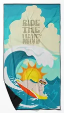 Surfer Dog Ride the Wave Premium Beach Towel