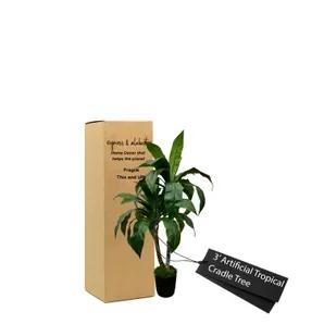 3' Artificial Tropical Cradle Tree In Home Basics Plastic Pot