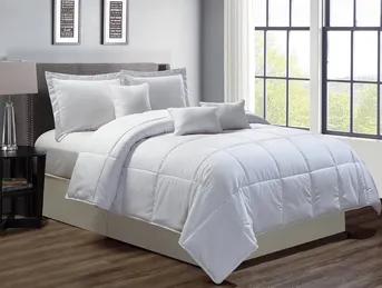 7-Piece White Down Alternative Soft Comforter Bedding Set