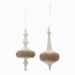 Finial Ornament (Set of 6) 8"H, 8.25"H Glass