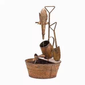 Fountain with Duck 17"D x 33"H Iron