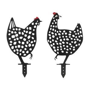 Punched Metal Chicken Garden Stake 